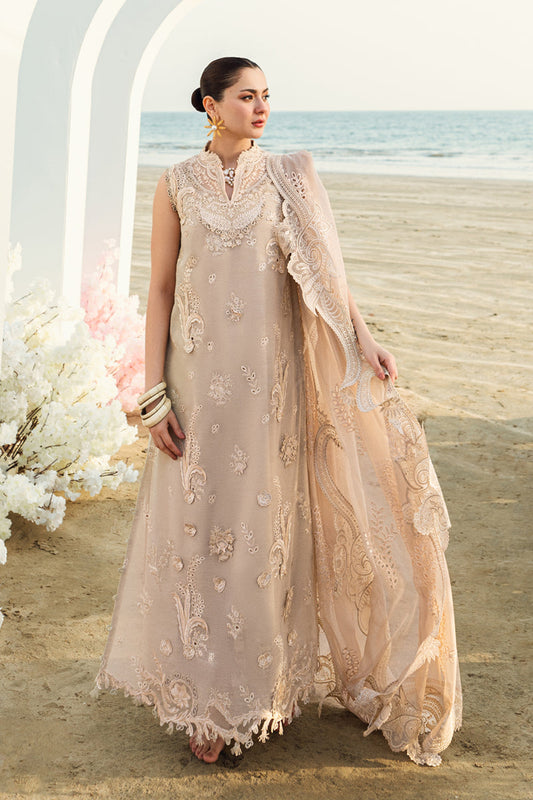 Qalamkar | Sahil Luxury Lawn | FK-01 SOPHIA XS Nude Peach Lawn