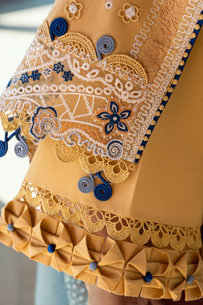 Qalamkar | Sahil Luxury Lawn | FK-06 NATALIE M Mustard Yellow Lawn