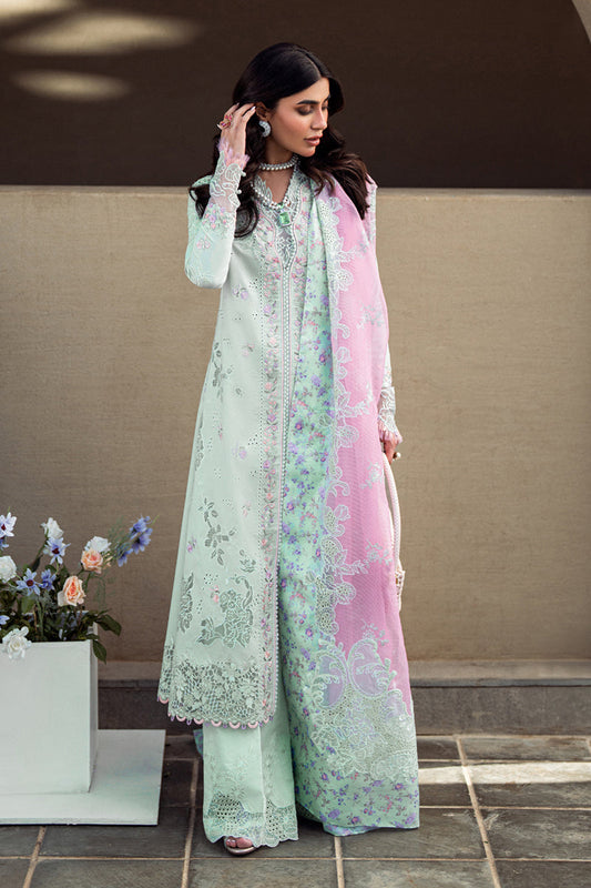 Qalamkar | Sahil Luxury Lawn | FK-04 CHLOE XS Light Ferozi Lawn