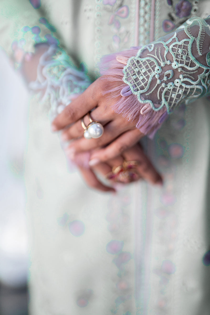 Qalamkar | Sahil Luxury Lawn | FK-04 CHLOE L Light Ferozi Lawn