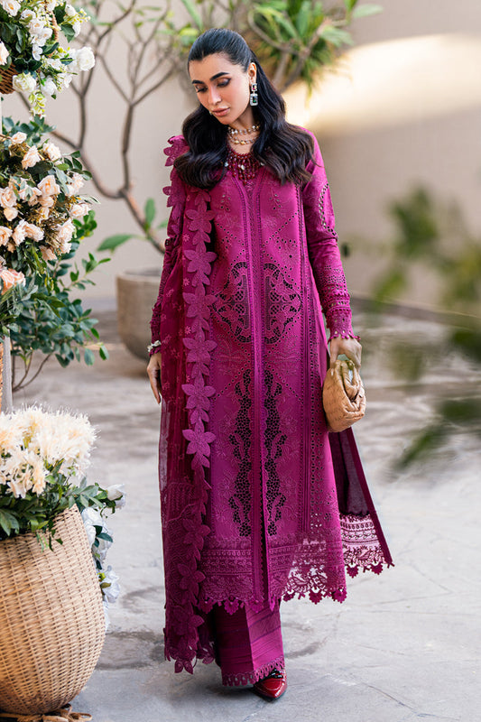 Qalamkar | Sahil Luxury Lawn | FK-11 VIOLET XS Pinkish Purple Lawn