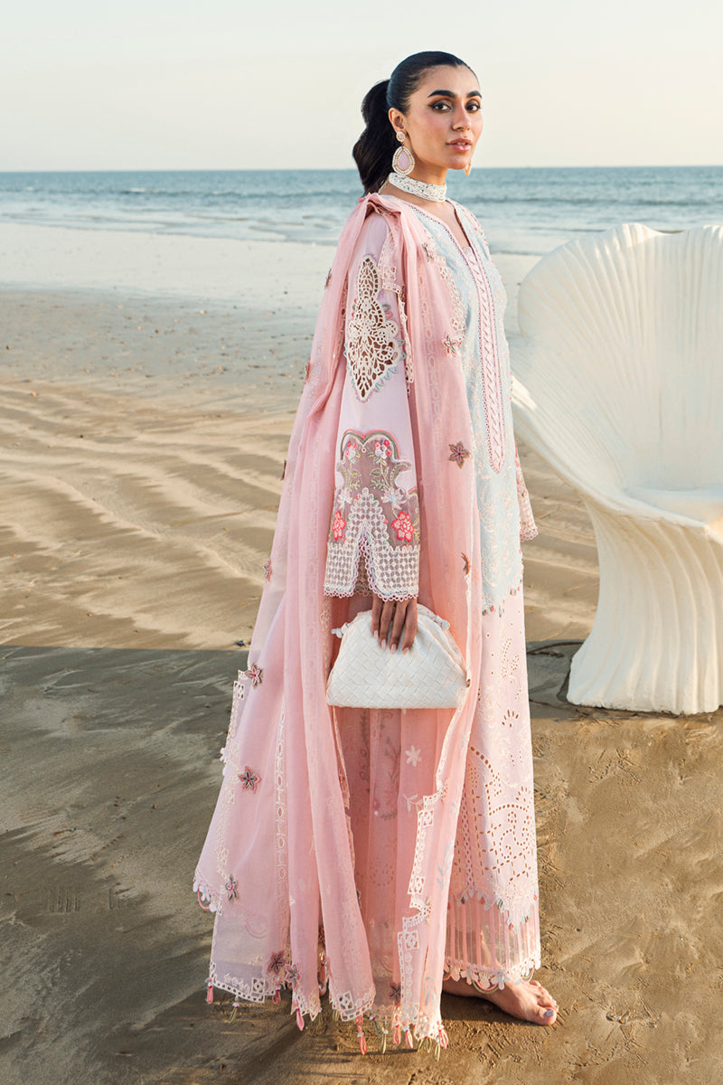 Qalamkar | Sahil Luxury Lawn | FK-08 REEM M Light Pink Lawn