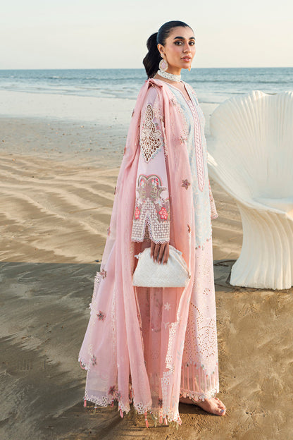 Qalamkar | Sahil Luxury Lawn | FK-08 REEM M Light Pink Lawn