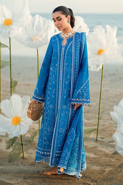 Qalamkar | Sahil Luxury Lawn | FK-03 VICTORIA L Blue Lawn