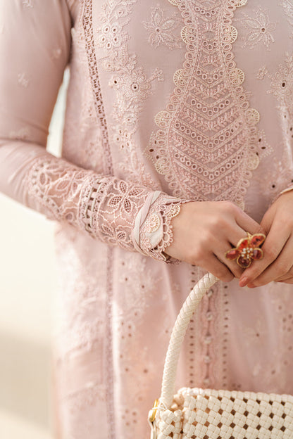 Qalamkar | Sahil Luxury Lawn | FK-10 ZOE XL Pinkish Gray Lawn