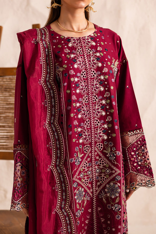 Marjjan | Guzel Lawn | SMC 204-B (Maroon) - Pakistani Designer Dress - by Marjjan - Type : Ladies Clothes - 100% Original at Saira Sultan