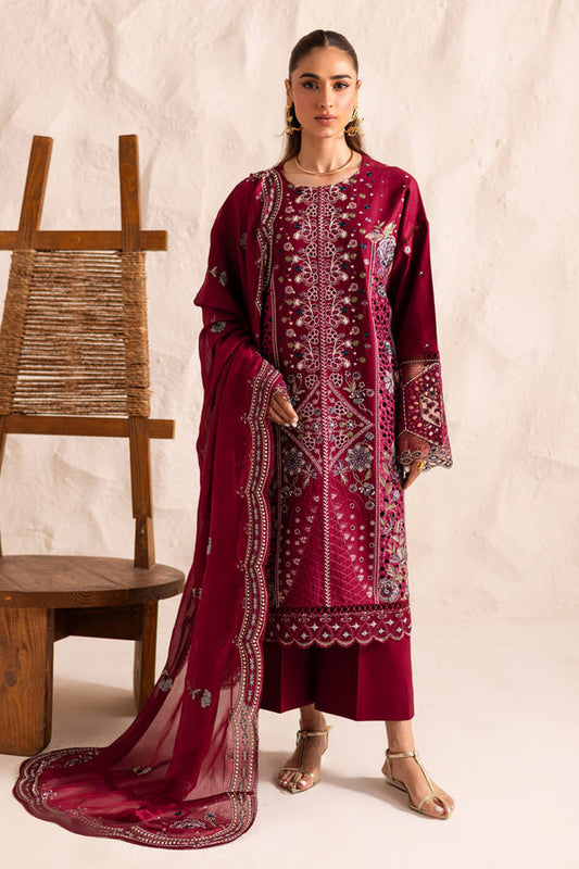 Marjjan | Guzel Lawn | SMC 204-B (Maroon) - Pakistani Designer Dress - by Marjjan - Type : Ladies Clothes - 100% Original at Saira Sultan