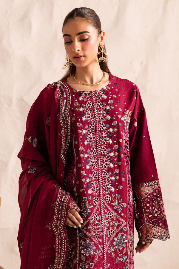 Marjjan | Guzel Lawn | SMC 204-B (Maroon) - Pakistani Designer Dress - by Marjjan - Type : Ladies Clothes - 100% Original at Saira Sultan