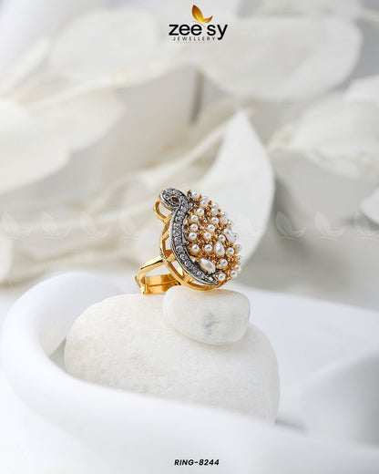 Baguette Cluster Ring-8244 Pearl