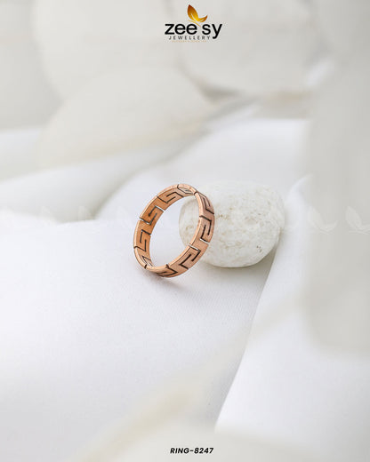 Maze Pattern Ring-8247 Rose Gold