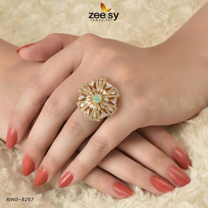 Ring-8257 Golden Mint Green