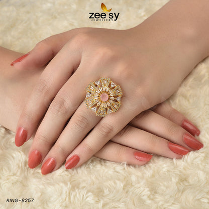 Ring-8257 Golden Mint Pink