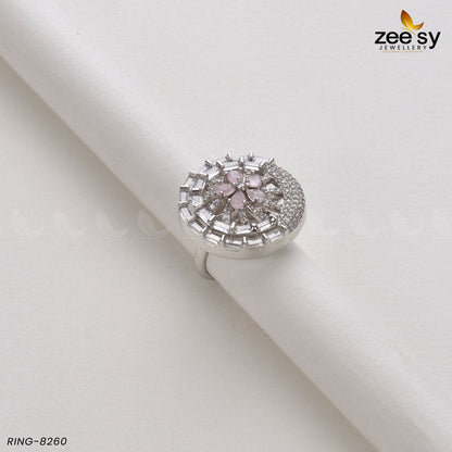Ring-8260 Silver Mint Pink