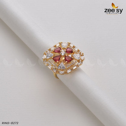 Cubic Ring-8272 Golden Red