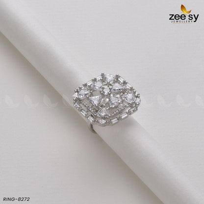 Cubic Ring-8272 Silver White
