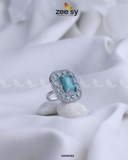 Ring-8277 Silver Mint Green