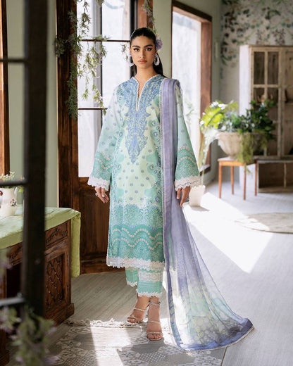 Roheenaz | Flora Printed Lawn | Elysium - Pakistani Designer Dress - by Roheenaz | Type: Luxury - 100% Original at Saira Sultan