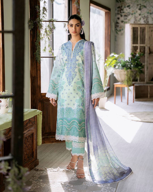 Roheenaz | Flora Printed Lawn | Elysium - Pakistani Designer Dress - by Roheenaz | Type: Luxury - 100% Original at Saira Sultan