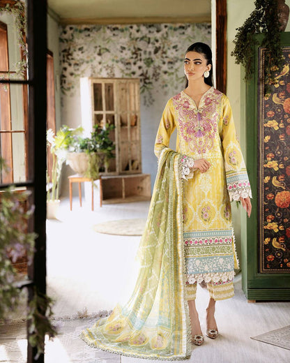 Roheenaz | Flora Printed Lawn | Mystique - Pakistani Designer Dress - by Roheenaz | Type: Luxury - 100% Original at Saira Sultan