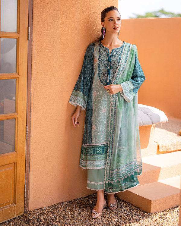 Roheenaz | Azalea Printed Lawn 24 | Ocean Breeze - Pakistani Designer Dress - by Roheenaz | Type: Luxury - 100% Original at Saira Sultan