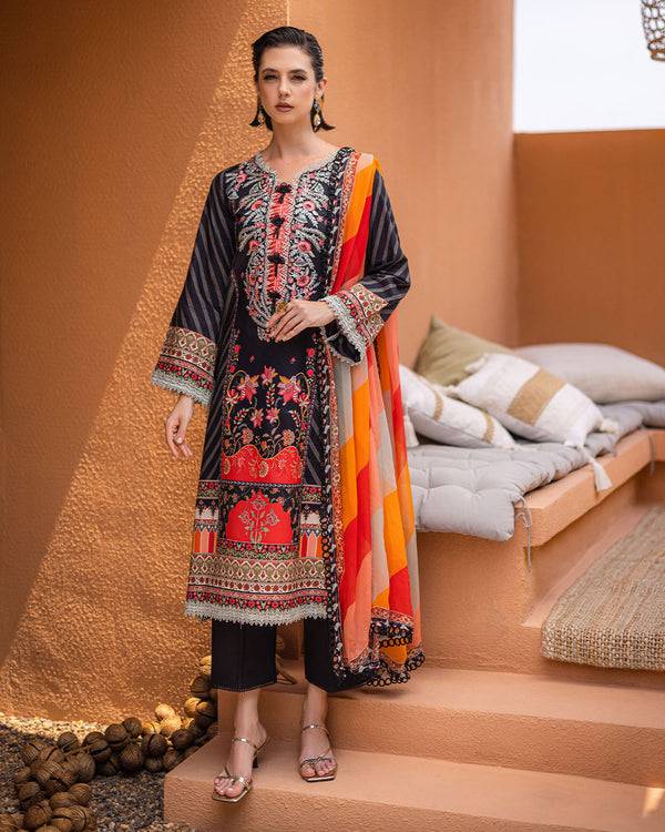 Roheenaz | Azalea Printed Lawn 24 | Midnight Mirage - Pakistani Designer Dress - by Roheenaz | Type: Luxury - 100% Original at Saira Sultan
