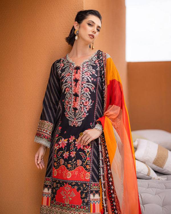 Roheenaz | Azalea Printed Lawn 24 | Midnight Mirage - Pakistani Designer Dress - by Roheenaz | Type: Luxury - 100% Original at Saira Sultan