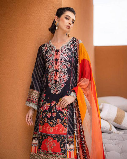 Roheenaz | Azalea Printed Lawn 24 | Midnight Mirage - Pakistani Designer Dress - by Roheenaz | Type: Luxury - 100% Original at Saira Sultan