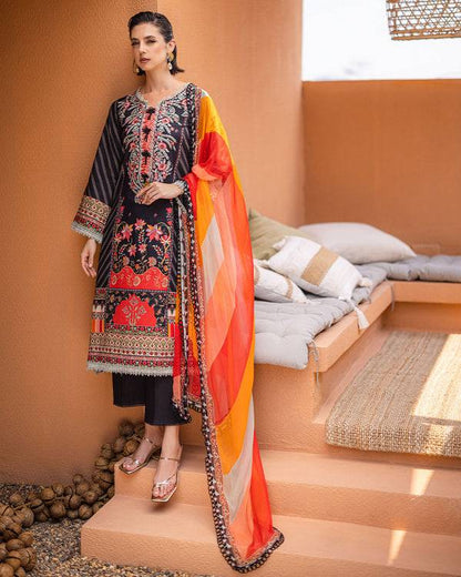 Roheenaz | Azalea Printed Lawn 24 | Midnight Mirage - Pakistani Designer Dress - by Roheenaz | Type: Luxury - 100% Original at Saira Sultan