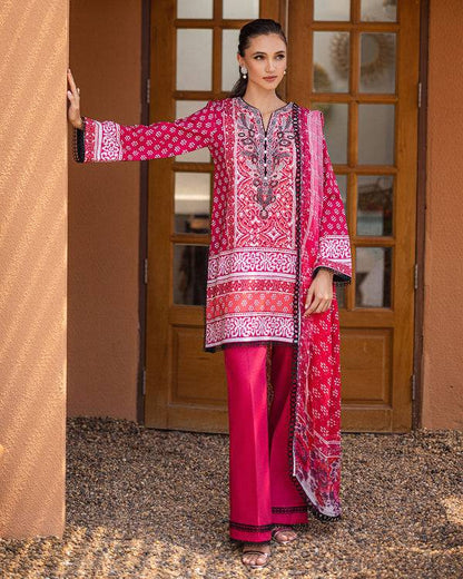 Roheenaz | Azalea Printed Lawn 24 | Coral Cascade - Pakistani Designer Dress - by Roheenaz | Type: Luxury - 100% Original at Saira Sultan
