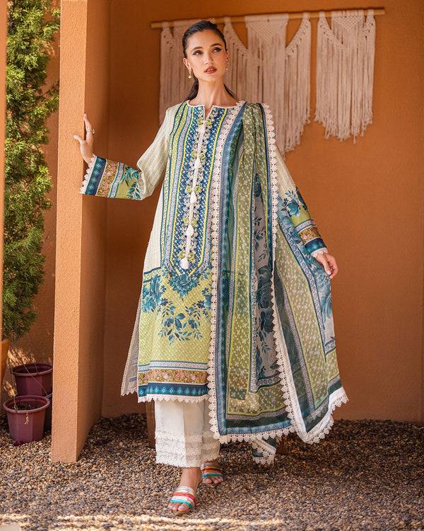 Roheenaz | Azalea Printed Lawn 24 | Ivory Elegance - Pakistani Designer Dress - by Roheenaz | Type: Luxury - 100% Original at Saira Sultan