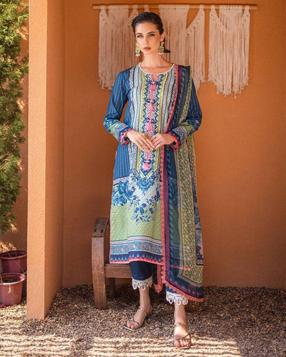 Roheenaz | Azalea Printed Lawn 24 | Mirage Mesh - Pakistani Designer Dress - by Roheenaz | Type: Luxury - 100% Original at Saira Sultan