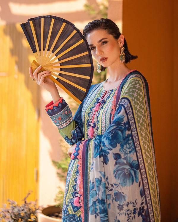Roheenaz | Azalea Printed Lawn 24 | Mirage Mesh - Pakistani Designer Dress - by Roheenaz | Type: Luxury - 100% Original at Saira Sultan