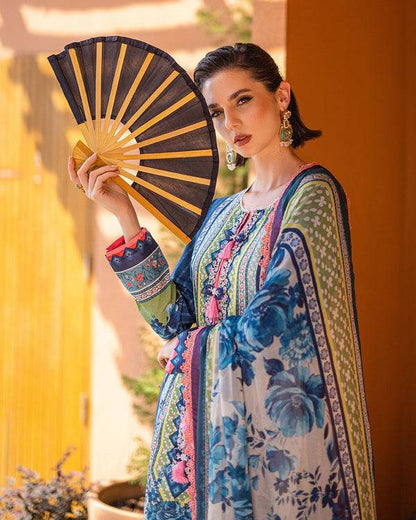 Roheenaz | Azalea Printed Lawn 24 | Mirage Mesh - Pakistani Designer Dress - by Roheenaz | Type: Luxury - 100% Original at Saira Sultan