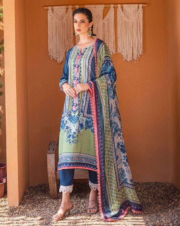 Roheenaz | Azalea Printed Lawn 24 | Mirage Mesh - Pakistani Designer Dress - by Roheenaz | Type: Luxury - 100% Original at Saira Sultan