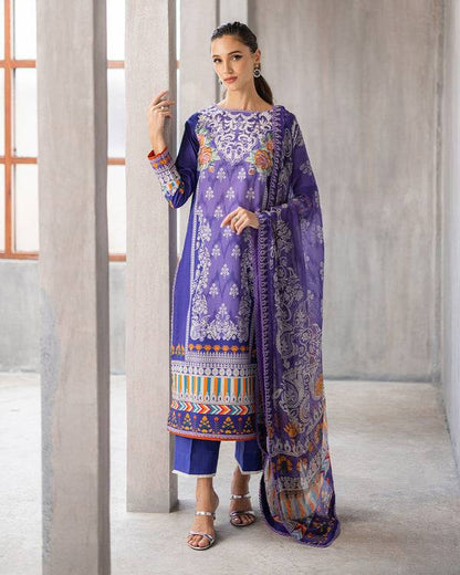 Roheenaz | Azalea Printed Lawn 24 | Blissful Berry - Pakistani Designer Dress - by Roheenaz | Type: Luxury - 100% Original at Saira Sultan
