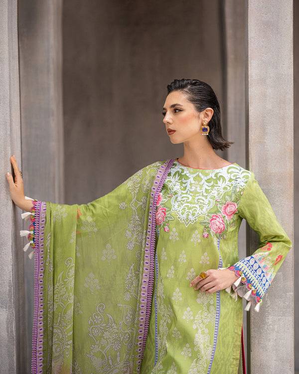 Roheenaz | Azalea Printed Lawn 24 | Serene Seafoam - Pakistani Designer Dress - by Roheenaz | Type: Luxury - 100% Original at Saira Sultan