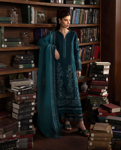 Republic Womenswear | Premium Pret 25 | RPP-03 (Coeur) S Dark Teal Blue Raw Silk