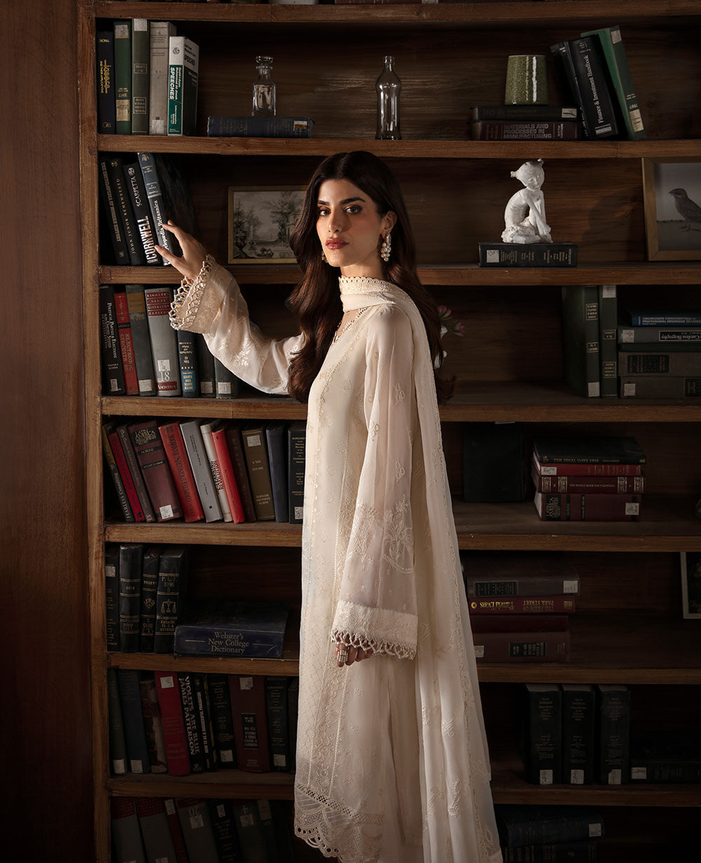 Republic Womenswear | Premium Pret 25 | RPP-10 (F©e) M Off White Georgette chiffon