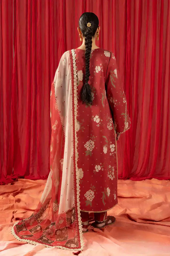 Alizeh | Sheen Lawn Prints 24 | Russet - Pakistani Designer Dress - by Alizeh | Type: Luxury - 100% Original at Saira Sultan