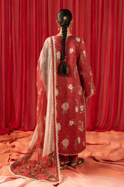 Alizeh | Sheen Lawn Prints 24 | Russet - Pakistani Designer Dress - by Alizeh | Type: Luxury - 100% Original at Saira Sultan