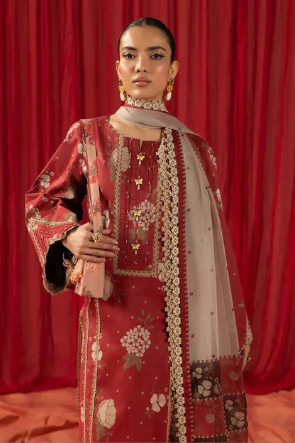 Alizeh | Sheen Lawn Prints 24 | Russet - Pakistani Designer Dress - by Alizeh | Type: Luxury - 100% Original at Saira Sultan
