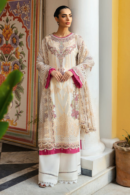 Ramsha | Dastak Luxury Chiffon Collection | Q-107 XS Ivory Chiffon