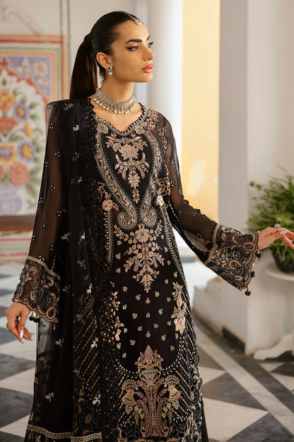 Ramsha | Dastak Luxury Chiffon Collection | Q-106 M Black Chiffon