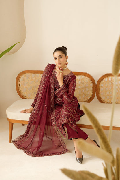 Ramsha | Sonehri Collection | BB-105 L Maroon Chiffon