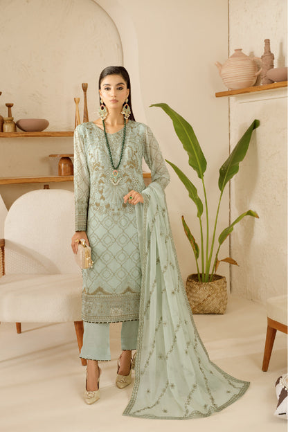 Ramsha | Sonehri Collection | BB-106 XS Pastel Mint Chiffon