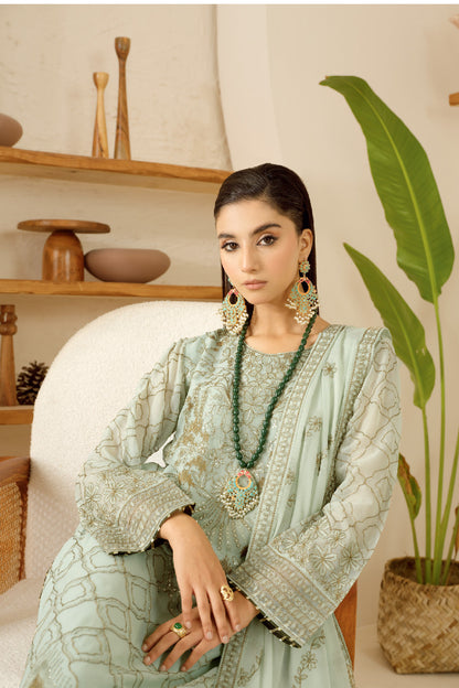 Ramsha | Sonehri Collection | BB-106 L Pastel Mint Chiffon