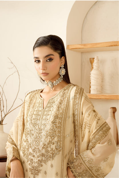 Ramsha | Sonehri Collection | BB-104 L Cream Chiffon