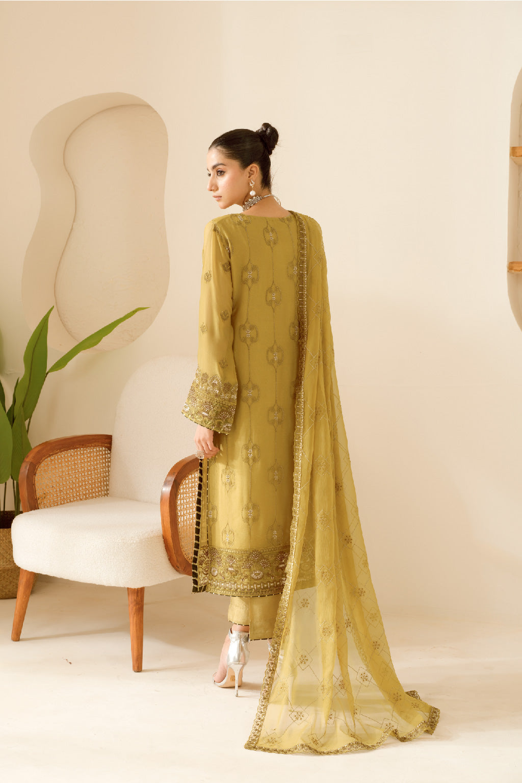 Ramsha | Sonehri Collection | BB-108 S Mist Yellow Chiffon