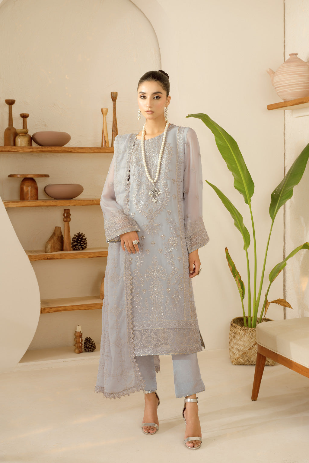 Ramsha | Sonehri Collection | BB-110 XS Gray Chiffon