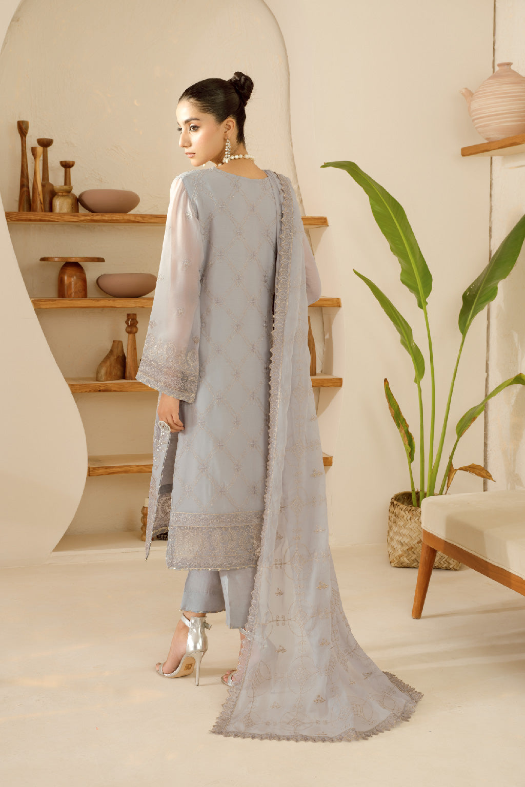 Ramsha | Sonehri Collection | BB-110 S Gray Chiffon